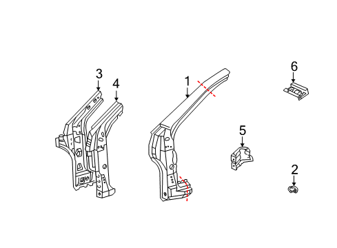 2005 Toyota Matrix Hinge Pillar Diagram