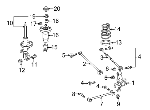 2006 Toyota Highlander Rear Suspension Components Diagram 3 - Thumbnail
