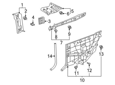2006 Toyota Solara Interior Trim - Quarter Panels Diagram 2 - Thumbnail