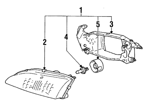 1992 Toyota Paseo Headlamp Components Diagram