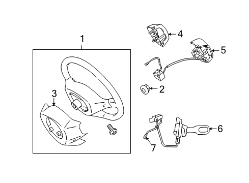 2013 Scion xD Steering Wheel & Trim Diagram