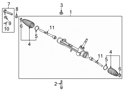 2020 Toyota Mirai Steering Gear & Linkage Diagram