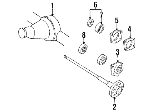 1996 Toyota Previa Axle Housing - Rear Diagram