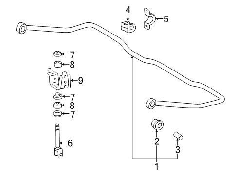 2003 Toyota Land Cruiser Stabilizer Bar & Components Diagram 3 - Thumbnail