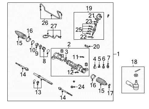 2003 Toyota Matrix Steering Gear & Linkage Diagram