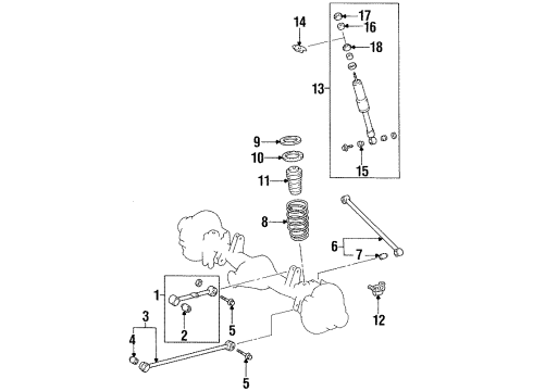 1996 Toyota Land Cruiser Rear Suspension Components Diagram