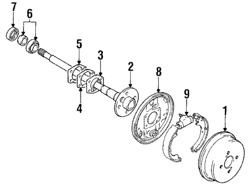 1992 Toyota Corolla Brake Components Diagram 3 - Thumbnail