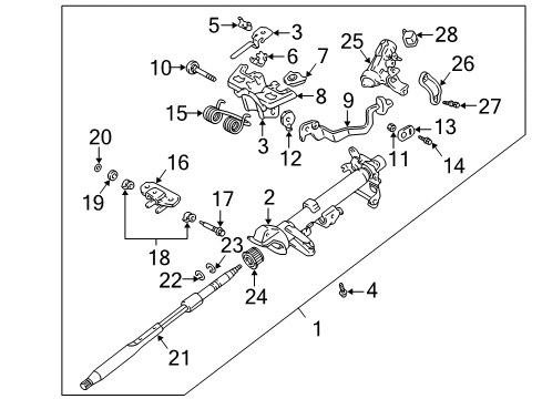 2002 Toyota Prius Steering Column Assembly Diagram
