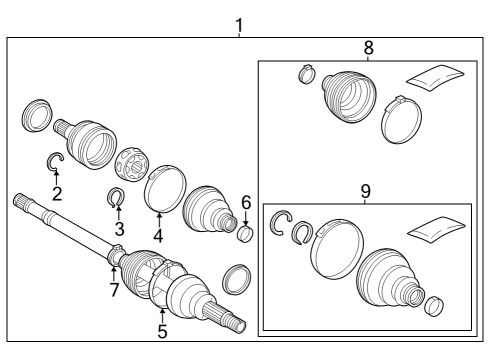 2023 Toyota Crown Shaft Assembly, Rear Drive Diagram for 42340-0E240