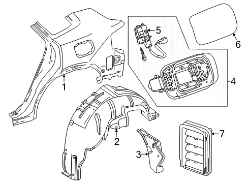 2025 Toyota Crown Signia Quarter Panel & Components Diagram