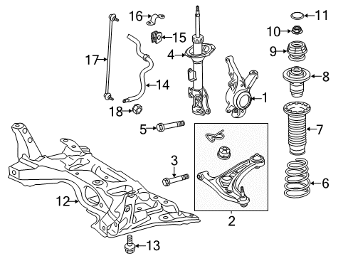 2017 Toyota Prius C Front Suspension Components Diagram