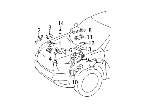 2013 Toyota Highlander Relay Diagram for 28300-0A011