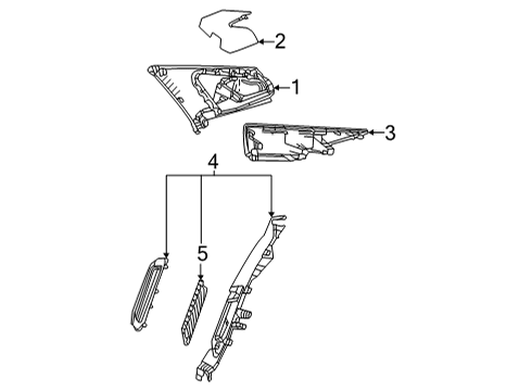 2025 Toyota Mirai Interior Trim - Quarter Panels Diagram
