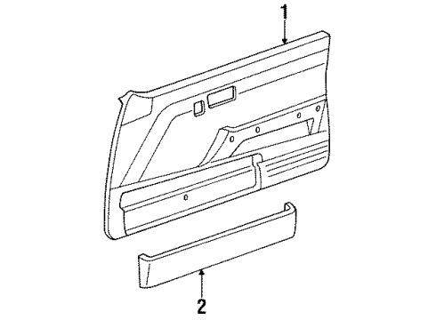 1987 Toyota Corolla Interior Trim - Door Diagram