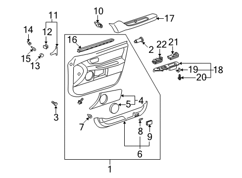 2001 Toyota Avalon Interior Trim - Front Door Diagram