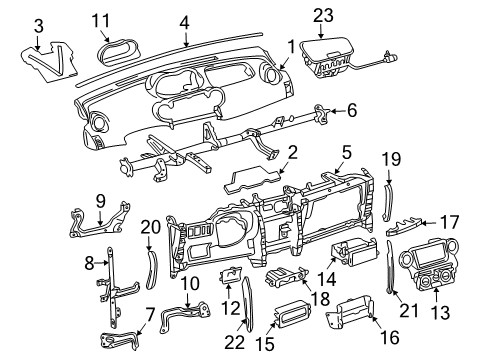 2004 Scion xA Instrument Panel Diagram
