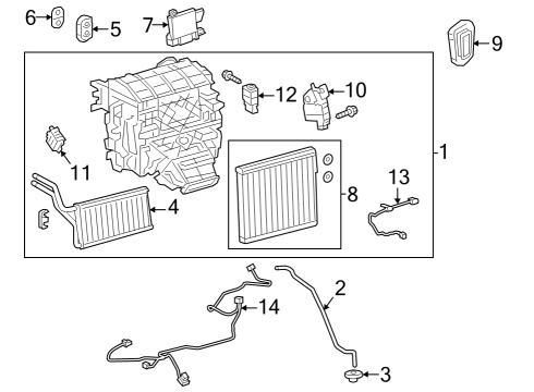 2025 Toyota Crown A/C Evaporator & Heater Components Diagram