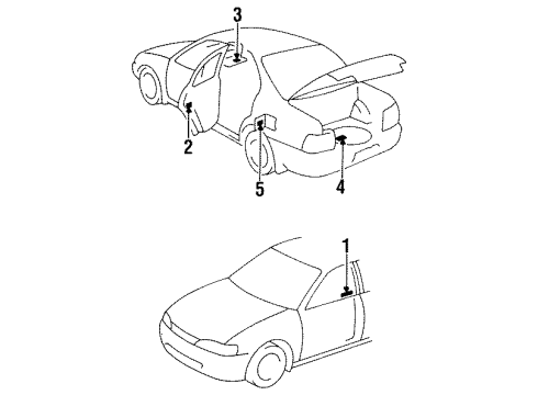 1996 Toyota Corolla Information Labels Diagram