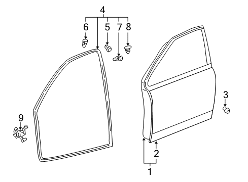 2004 Scion xA Door & Components Diagram