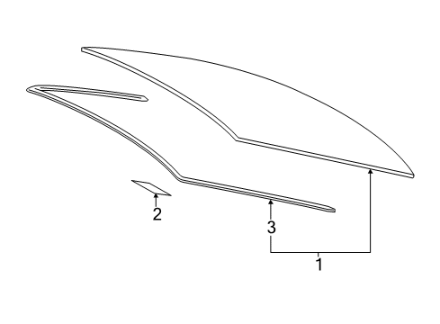 2016 Toyota Camry Glass & Hardware - Back Glass Diagram 2 - Thumbnail