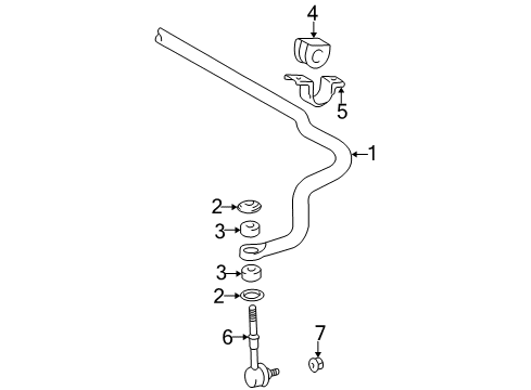 2000 Toyota Tacoma Stabilizer Bar & Components Diagram 5 - Thumbnail