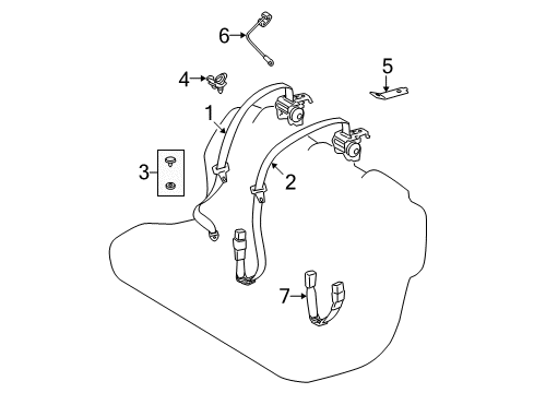 2012 Toyota Corolla Rear Seat Belts Diagram