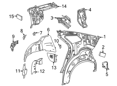 2020 Toyota Mirai Inner Structure - Quarter Panel Diagram