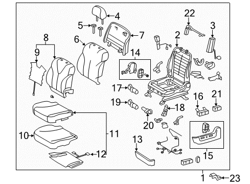 2010 Toyota Camry Seat Back Heater, Upper Front Diagram for 87530-06041
