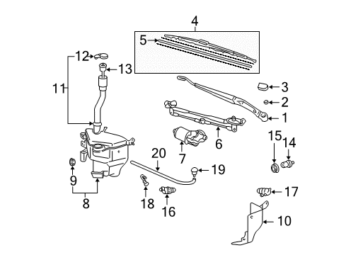 2007 Toyota 4Runner Wipers Diagram 2 - Thumbnail