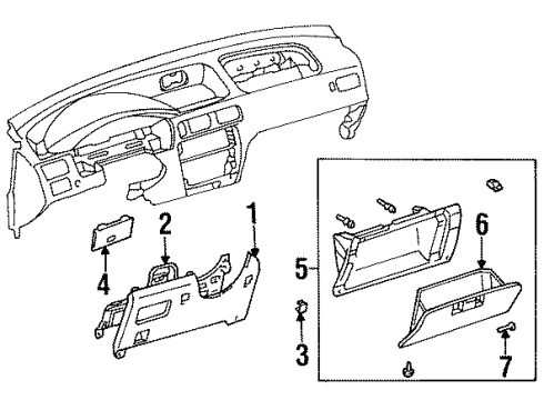 1997 Toyota Paseo Fuse Box Cover Diagram for 55545-16180-B1