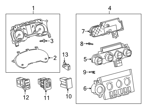 2020 Toyota Sequoia Cluster & Switches Diagram