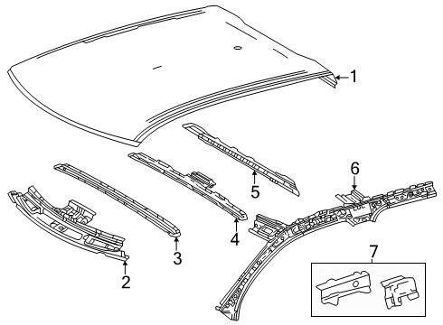 2025 Toyota Tacoma Roof & Components Diagram 3 - Thumbnail