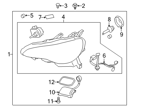 2016 Scion FR-S Headlamp Components - Headlights Diagram 2 - Thumbnail