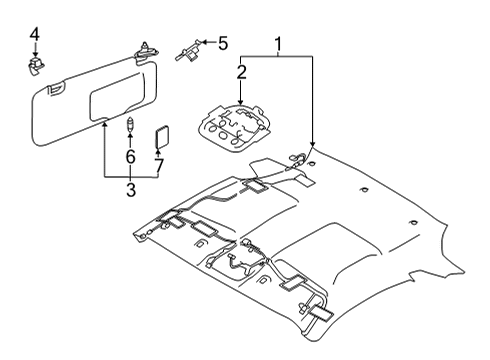2024 Toyota GR86 Interior Trim - Roof Diagram
