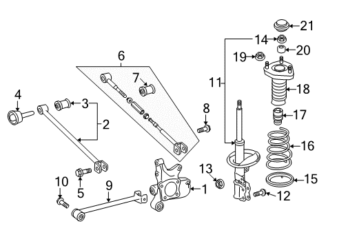 2011 Toyota Highlander Rear Suspension Components Diagram 2 - Thumbnail
