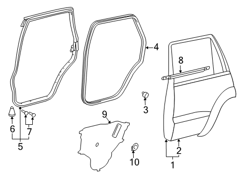 2009 Toyota Land Cruiser Door & Components Diagram 2 - Thumbnail