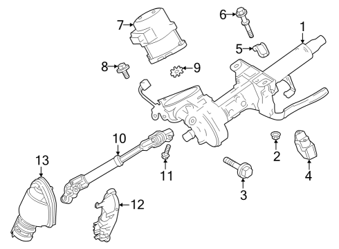 2025 Toyota GR Corolla Steering Column Assembly Diagram