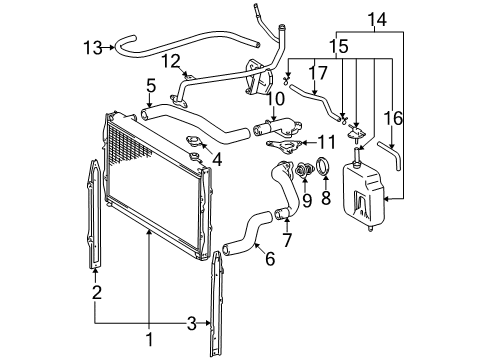 1998 Toyota Tacoma Radiator & Components Diagram 2 - Thumbnail