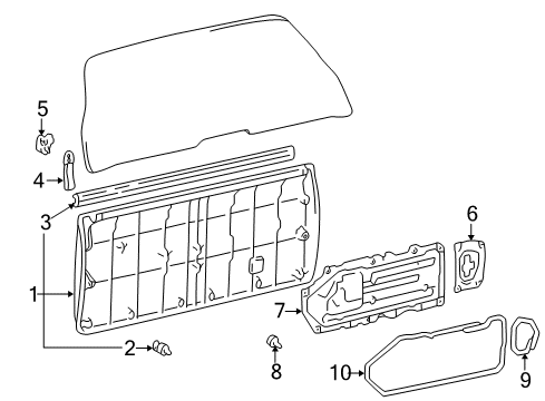 1999 Toyota 4Runner Interior Trim - Lift Gate Diagram