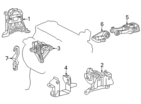 2025 Toyota Corolla Cross Engine & Trans Mounting Diagram 2 - Thumbnail