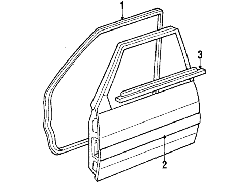 1987 Toyota Corolla Exterior Trim - Door Diagram