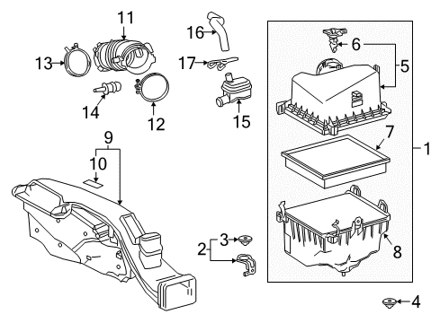 Air Filter Box, Air Intake Hose of Air Intake for 2023 Toyota Camry