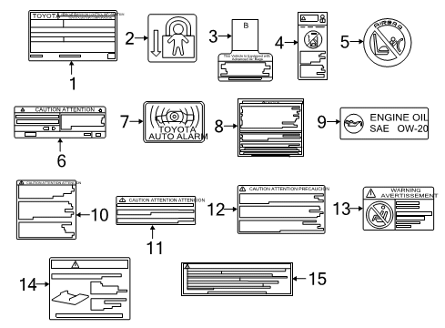 2020 Toyota Tacoma Information Labels Diagram