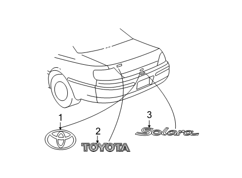2001 Toyota Solara Exterior Trim - Trunk Diagram