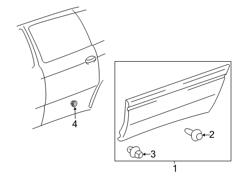 2000 Toyota Sienna Exterior Trim - Side Door Diagram