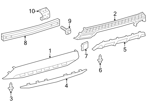 2020 Toyota Corolla Bumper & Components - Rear Diagram 2 - Thumbnail