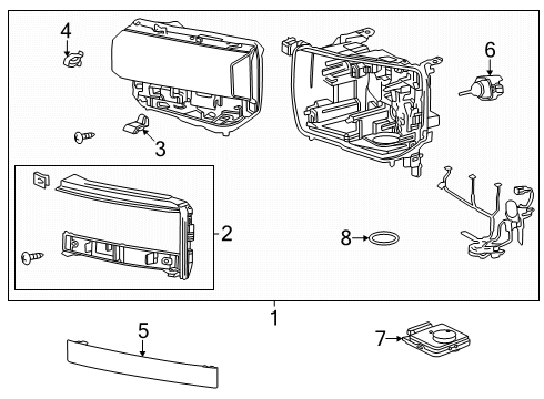 2025 Toyota Land Cruiser Headlamp Components Diagram