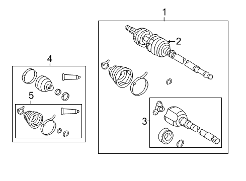 2003 Toyota Matrix Drive Axles - Front Diagram 2 - Thumbnail