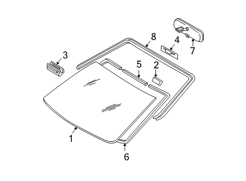 2007 Scion tC Glass - Windshield Diagram