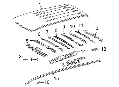 2004 Toyota Sienna Roof & Components Diagram 2 - Thumbnail
